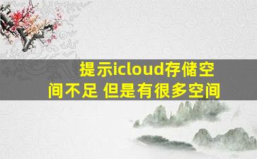 提示icloud存储空间不足 但是有很多空间